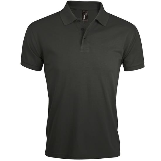 SOLs Mens Prime Pique Plain Short Sleeve Polo Shirt (Dark Grey) - Image 1