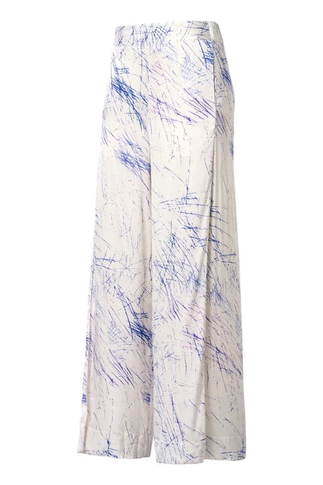Aiden Print Broek Wit / Navy