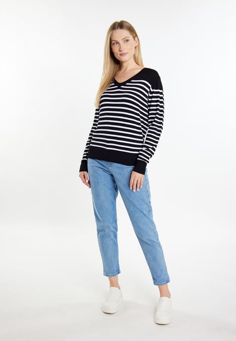 Dreimaster Knitted pullover women black white - Image 2