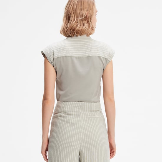 Bi-material striped shirt - Image 3