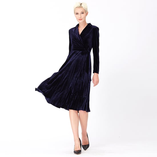 Velvet wrap effect dress - Image 3