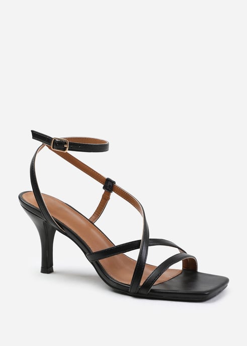 Wheres That From Womens 'Austin' Multi Strap Cross Over Mid Heels