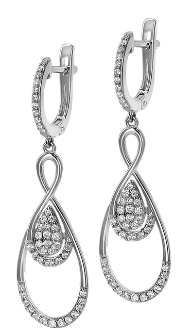 Orphelia 'Angelina' Women's 925 Sterling Silver Drop Earrings - Silver ZO-7041 - Image 1