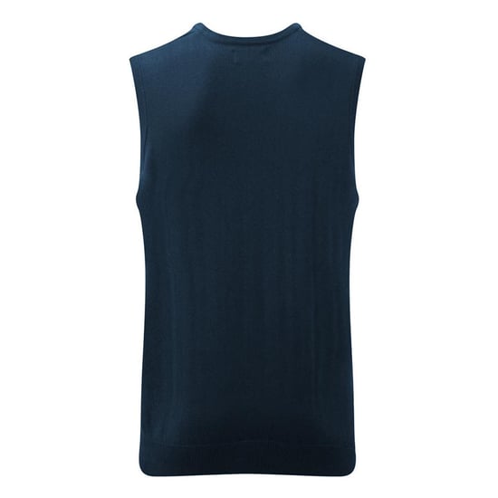 Russell Collection Mens V-Neck Sleevless Knitted Pullover Top / Jumper (French Navy) - Image 2