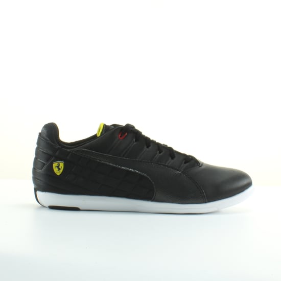 Puma Ferrari Pedale 4 Black Leather Mens Lace Up Trainers 305504 02