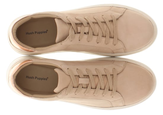 Hush Puppies Womens Trainers Chunky Camille Nubuck Leather Lace Up blush - Image 6