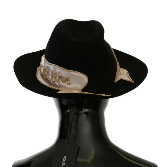Sombrero de ala ancha negro para mujer Dolce & Gabbana - Image 4
