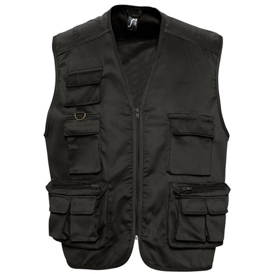 SOLS Wild Unisex Full Zip Waistcoat Bodywarmer Jacket (Black) - Image 1