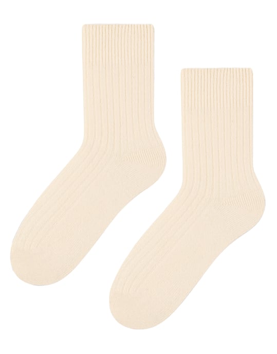 Womens Wool Dress Socks | Steven | Calcetines calientes transpirables para señoras -Ecru - Image 1