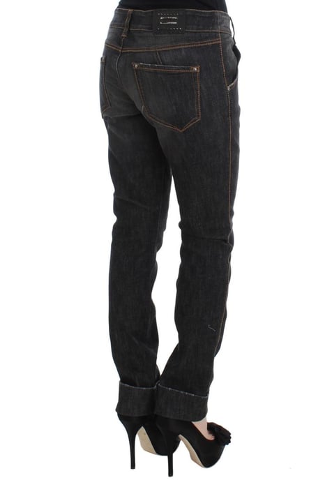 Jeans de mezclilla ajustados de algodón gris para mujer Ermanno Scervino - Image 4