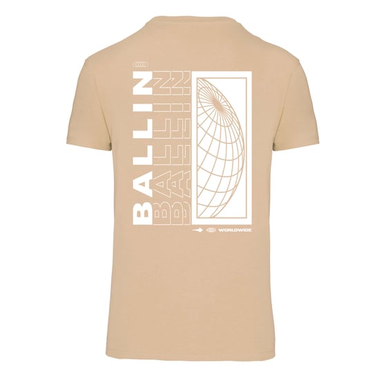 Ballin Est. 2013 Tee SS Backprint World Shirt Beige - Image 2