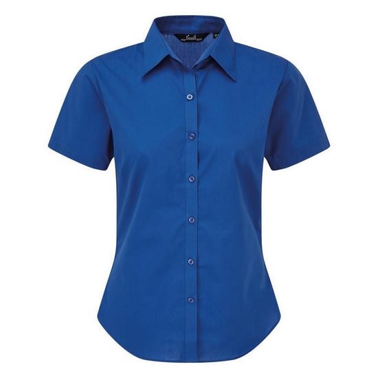 Premier Short Sleeve Poplin Blouse / Plain Work Shirt (Royal) - Image 1