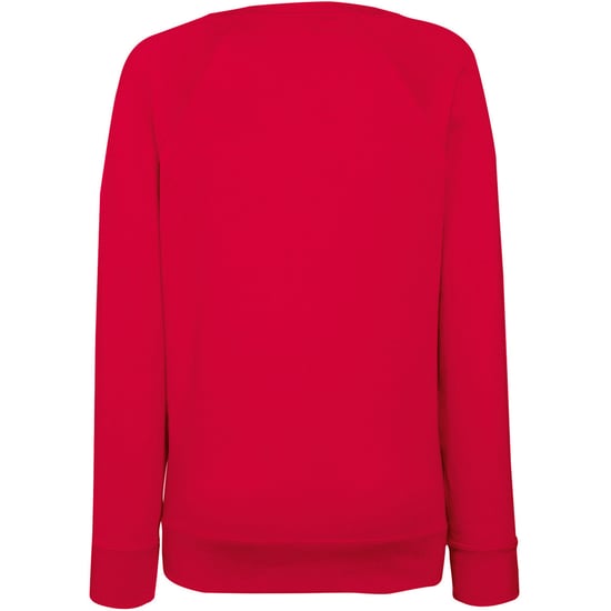 Fruit OF The Loom Ladies Fitted Lightweight Raglan Sweatshirt (240 GSM) (Red) - Image 2