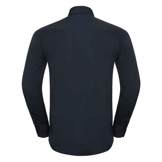 Russell Collection Mens Poplin Tailored Long-Sleeved Shirt (French Navy) - Image 2