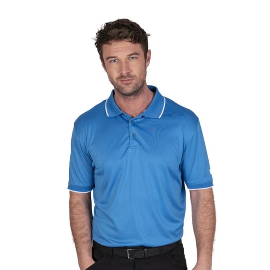 Island Green Mens Performance Polo Shirt (Sky Azure) - Image 1