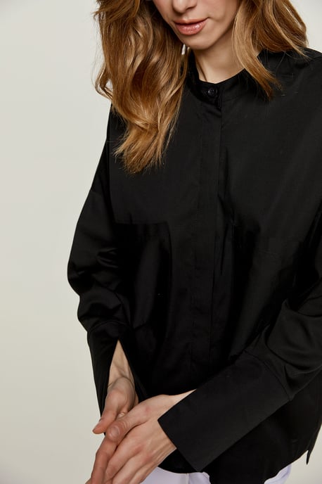 Black Pocket Detail Shirt