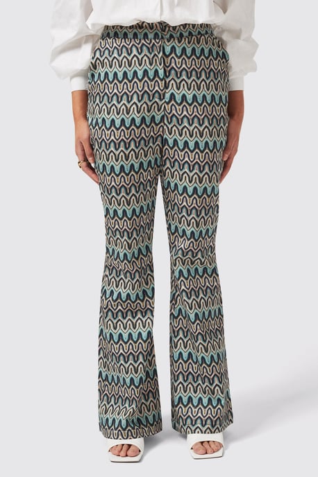 Gardenia Slim Fit Blue Cotton Trouser