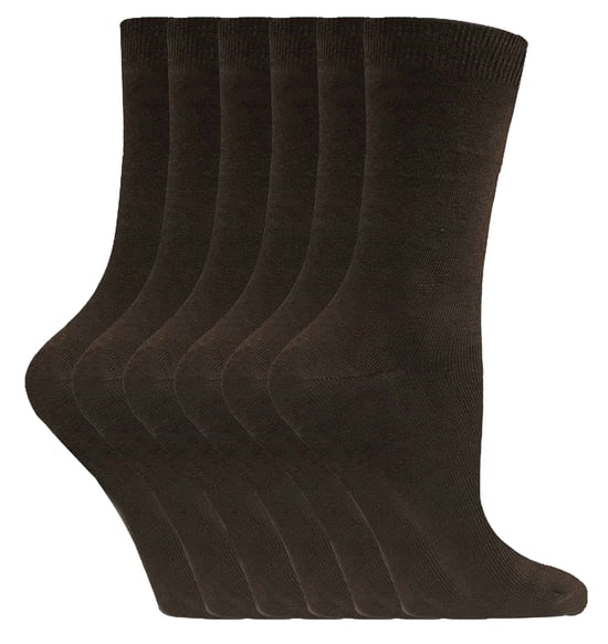 Sock Snob - 6 pares de calcetines de algodón de colores lisos para mujer - Image 1