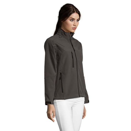 SOLS Womens/Ladies Roxy Soft Shell Jacket (Charcoal Grey Solid) - Image 3