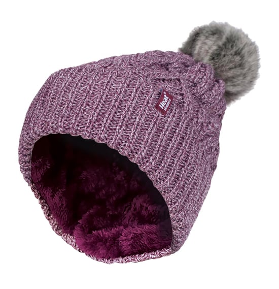 Gorro de mujer con puño de canalé y forro polar - Image 1