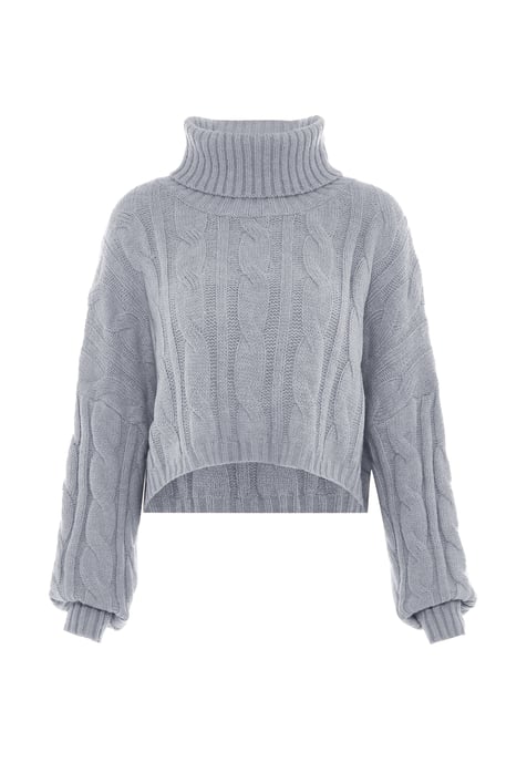 Mymo Turtleneck pullover women light grey melange - Image 1