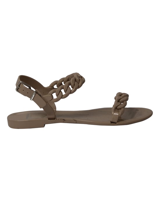 Givenchy Jelly Plate Chain Flat Sandals in Beige Plastic - Image 1
