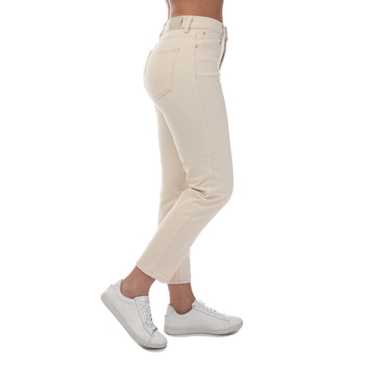 Jeans de Cintura Alta Straight Fit Emily para Mujeres en Blanco - Image 2