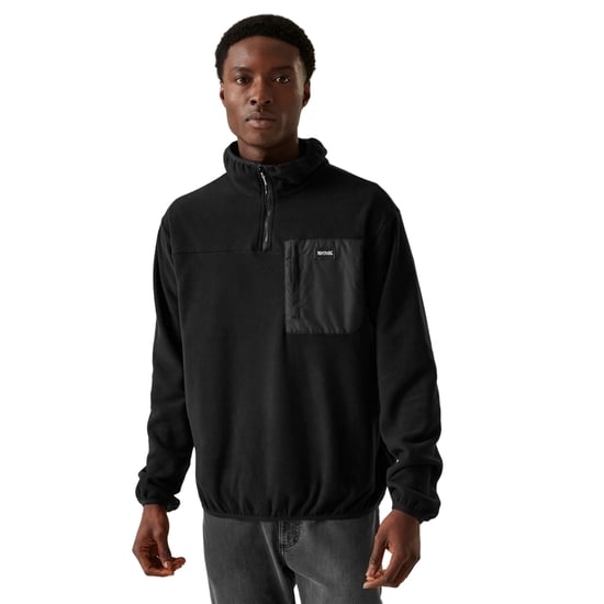 Regatta Mens Frankie Half Zip Fleece Top (Black) - Image 3
