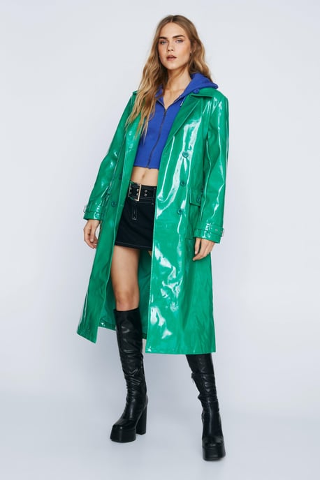 Longline Vinyl Trench Coat
