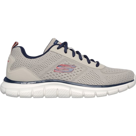 Skechers Track Leshur Polyester Men's Taupe/Navy Trainers - Image 2