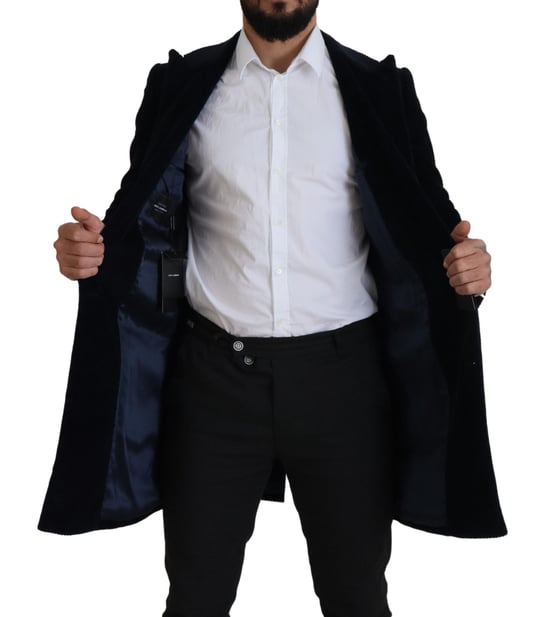 Abrigo largo de algodón negro Dolce & Gabbana para hombre - Image 2