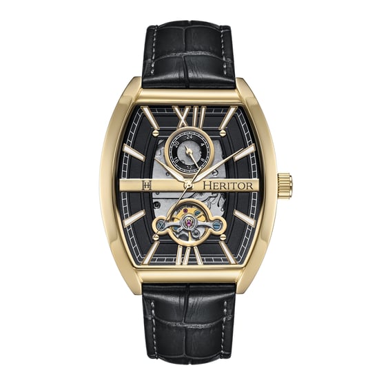Reloj Automático Heritor Masterson Semi-Esqueleto con Correa de Cuero - Image 1