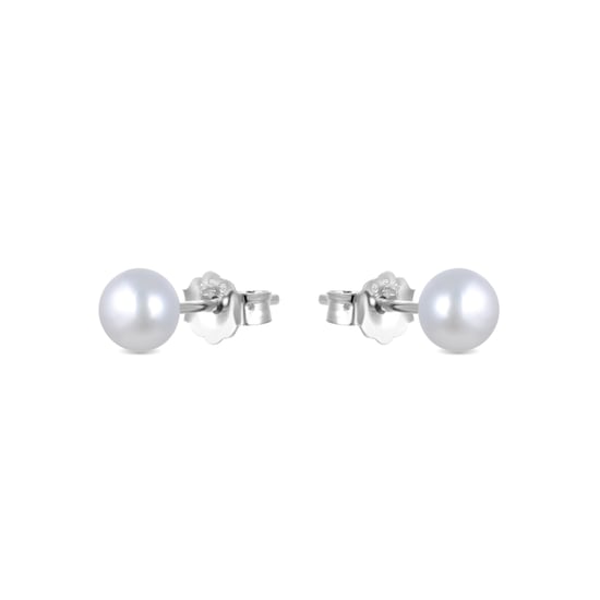 Pendientes Luxenter, básico de plata de ley 925 y perla blanca con acabado en baño de rodio - Image 2