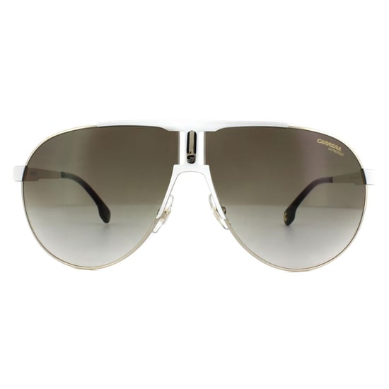 Carrera Aviator Unisex White Gold Brown Gradient Sunglasses