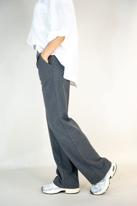 Amelia Ladies Trousers Grey Wide Leg