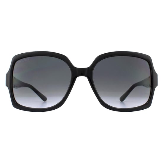 Jimmy Choo Square Womens Black Dark Grey Gradient Sunglasses