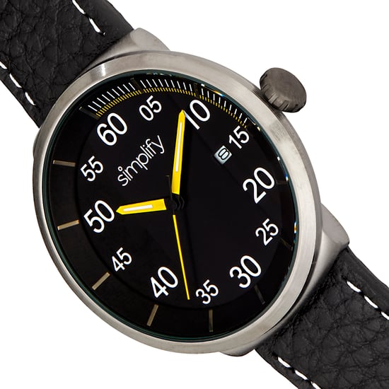 Simplify The 7100 Leather-Band Watch w/Date