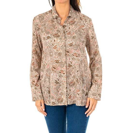 Women's long-sleeved shirt with lapel collar KWC002