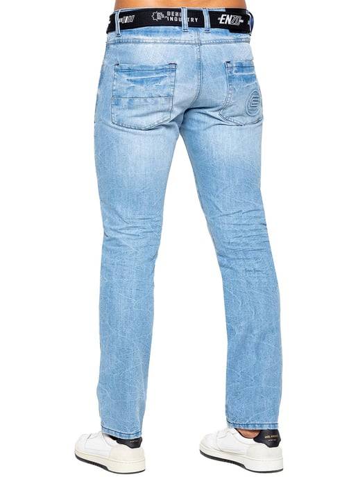 Vaqueros rectos Enzo para hombre - Azul claro - Image 3