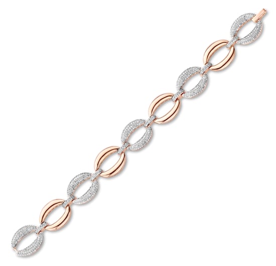 Orphelia Women's 925 Sterling Silver Bracelet - Silver/Rose ZA-7211/RG