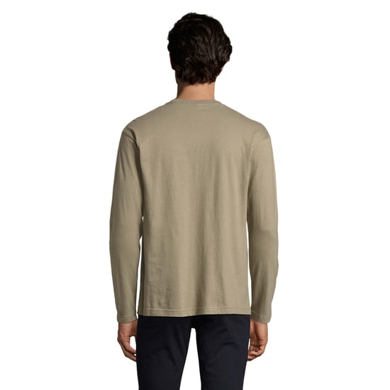 SOLS Mens Monarch Long-Sleeved T-Shirt (Khaki Green) - Image 2