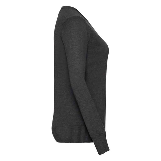 Russell Collection Womens/Ladies Marl V Neck Sweatshirt (Charcoal) - Image 3