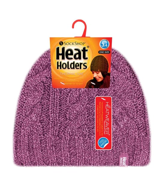 Gorro térmico de invierno para mujer con forro polar y punto por cable - Image 2