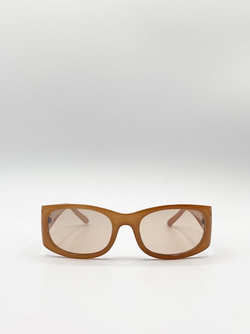 90's Wrap Sunglasses in Sand