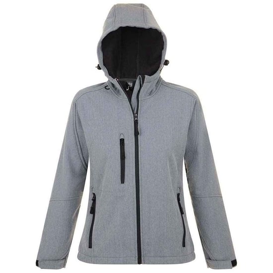 SOLS Womens/Ladies Replay Soft Shell Jacket (Grey Melange) - Image 1