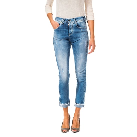Pantalon Tejano Largo corte del bajo recto 10DBF0667 mujer - Image 1