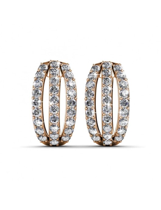Pendientes Elegantes - Oro Rosa y Cristal - Image 3