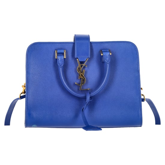 Saint Laurent Baby Monogram Cabas Tote in Blue Leather - Image 1