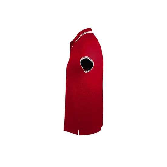 SOLS Mens Pasadena Tipped Short Sleeve Pique Polo Shirt (Red/White) - Image 3