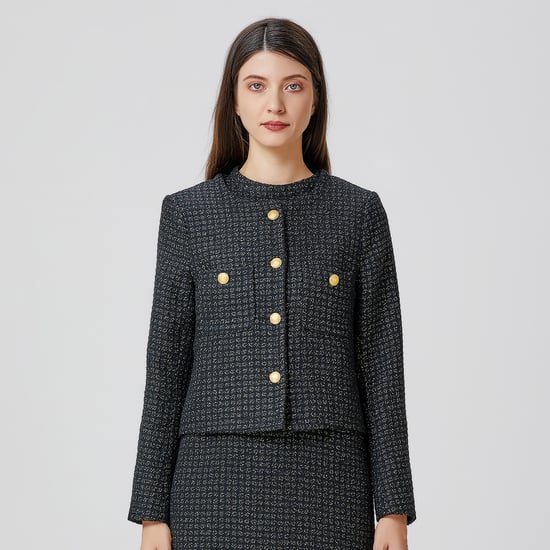 Tweed blazer patch with pockets - Image 1